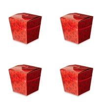 Heart Take Out Boxes, Red, 4" x 4" x 4", 4 Count, Valentine's Day by Way To Celebrate