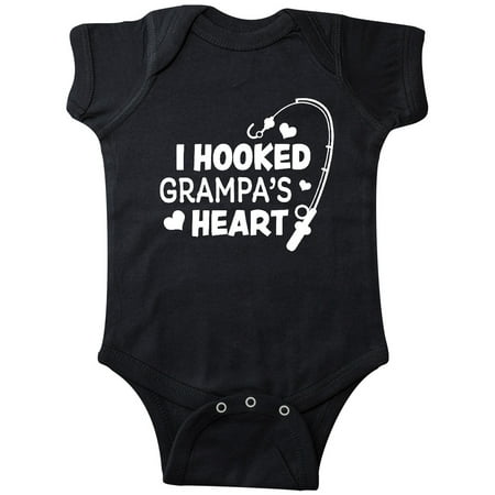 

Inktastic I Hooked Grampa s Heart with Fishing Rod Gift Baby Boy or Baby Girl Bodysuit