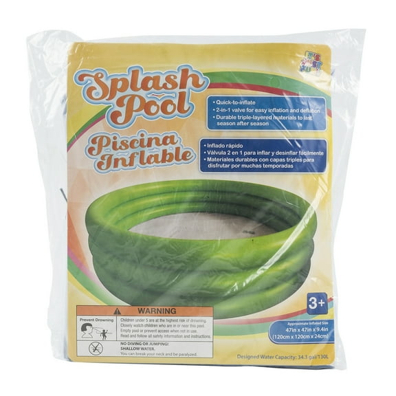 3 Ring 47 Inch Inflatable Splash Pool Green