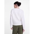 thumbnail image 4 of Scenario Women's Waffle Knit Crewneck Tee with Long Sleeves, Sizes XS-XXXL, 4 of 6