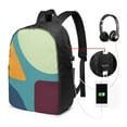 thumbnail image 3 of YFYANG 17" Laptop Backpack, Geometric Design Fashion Travel Work Backpack with USB and Headphone Cable Interface for Men and Women, 3 of 8