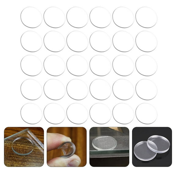 12Pcs Clear Glass Table Bumpers Non-Adhesive Rubber Pads Glass Table Spacers