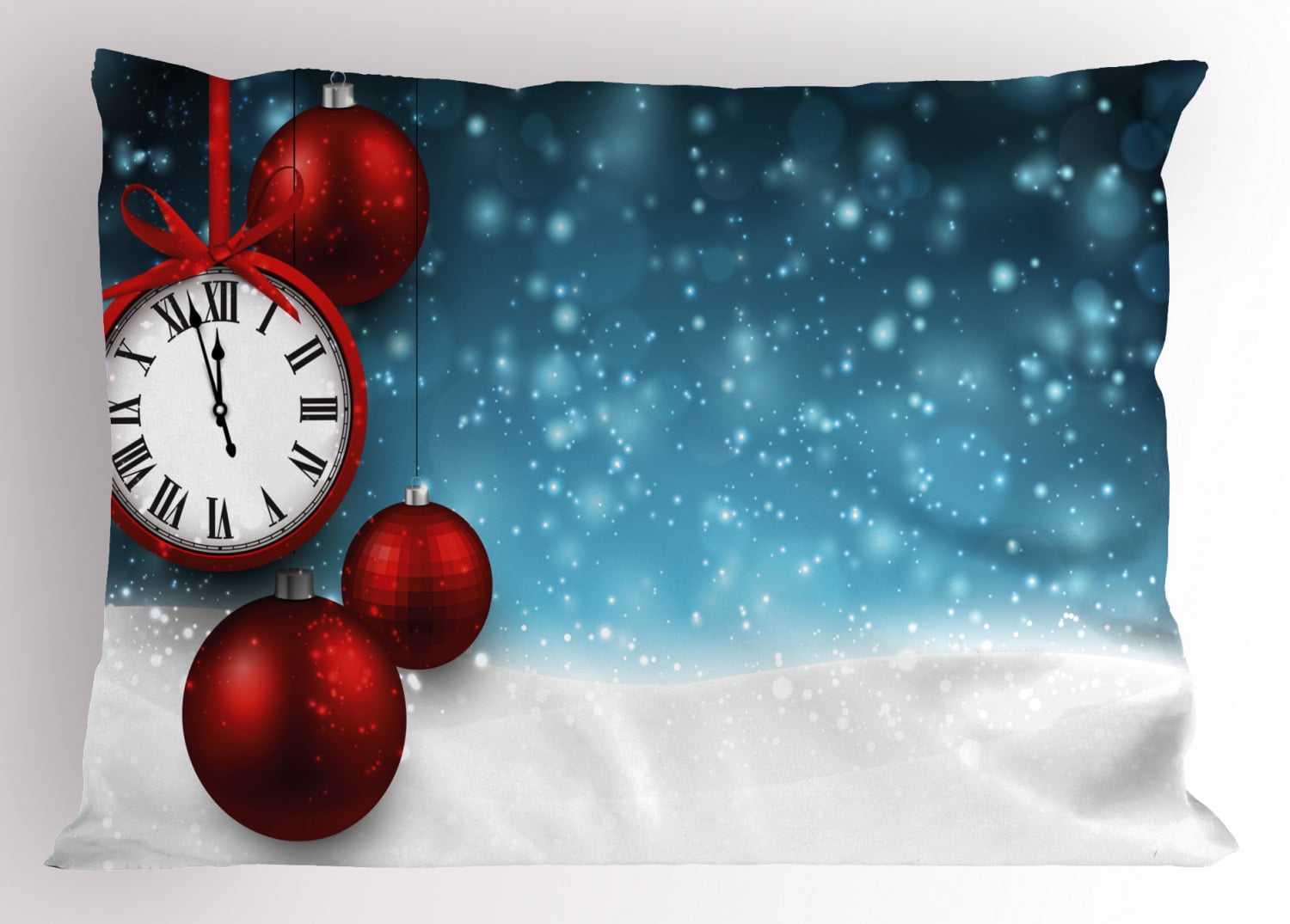 Christmas Pillow Sham Star Snowflake Retro King Size Pillowcase 36 x 20 Inches 