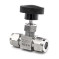 thumbnail image 1 of Hardware Acero inoxidable 304 Instrumento Válvula de aguja de gas 1/4 pulgadas Tubo OD Ajuste de compresión de doble virola 1000 Psi 1/4 pulgadas OD, 1 of 5