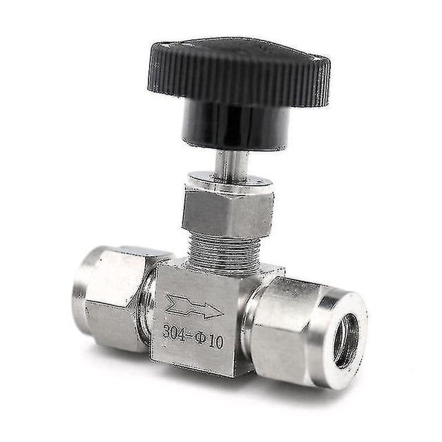 Hardware Acero inoxidable 304 Instrumento Válvula de aguja de gas 1/4 pulgadas Tubo OD Ajuste de compresión de doble virola 1000 Psi 1/4 pulgadas OD