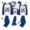 thumbnail image 1 of Pijamas familiares a juego de Navidad, conjunto de pijamas de diseño exclusivo para niños, Snomies, cuadros azules, 1 of 3