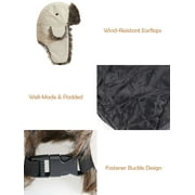 Luxtrada Women Men Winter Ushanka Russian Hat Snow Eskimo Hat with Ear Flaps for Cold Weather (Black)