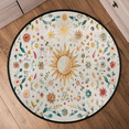 thumbnail image 5 of CURLYOOT Sun Moon Boho Plant 5.2ft Round Rug for Living Room, Large Washable Area Rug, Non Slip Floor Mat Indoor Rugs for Bedroom, Dining Room, Offices, Entryway, 5 of 5