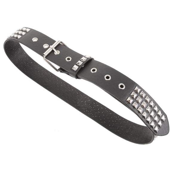 SKISUNO Black Faux Punk Belt Set for Men and Women, Adjustable 11.8 x 1.3 Inch Stylish Unisex Accessories