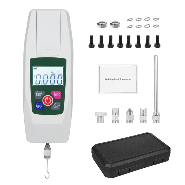 Mistaha High-Precision Digital Force Gauge with Auto Backlight and Buzzer Alarm - KF-500 Gray - Push Pull Testing Tool - 4 Measurement Units - 1% Accuracy