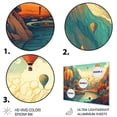 thumbnail image 3 of Designart "Balloons Ascending in Mountainous Terrain II" Landscape Mountains Metal Wall Art Prints, 3 of 5