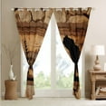 thumbnail image 3 of Black Bear Blackout&nbsp;Curtains Brown Wooden Plank Curtains&nbsp;&&nbsp;Drapes,Animal Paw Print Pine Trees&nbsp;Curtains Woodland Retro Patchwork Lodge Cabin Farmhouse Rustic Home Decor, 3 of 5