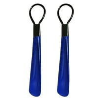 Fdelink Shoe Horn with Hook,Deep Blue Shoe Remover,2Pcs Lazy Shoe Helper Fits All Shoes Thread Tube Small Shoes Pull Belt Leather Shoes,2 Piece Set,2Pc Shoe Horn Hook