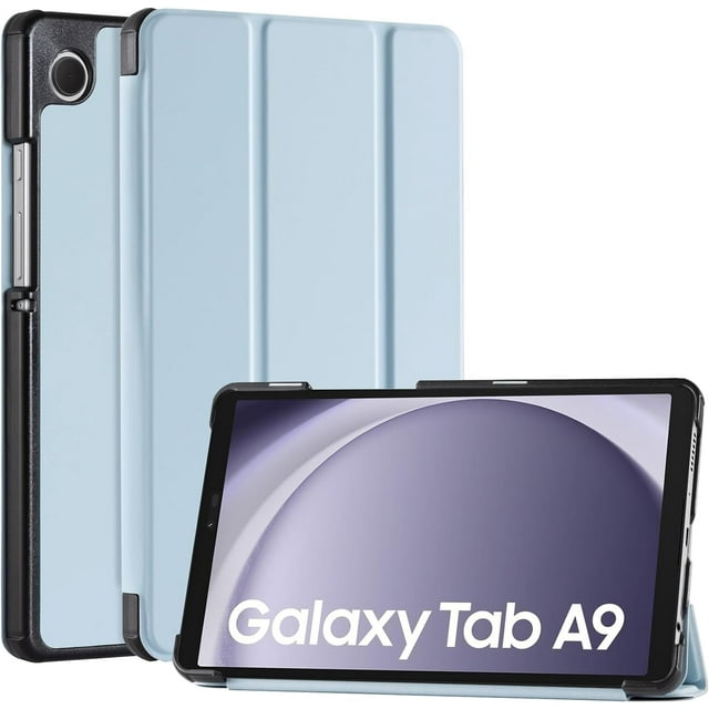 KOMI Étui pour Samsung Galaxy Tab A9 8,7 Pouces 2023, Étui Rigide Mince avec Support, Couverture Intelligente de Protection pour Tablette Samsung Galaxy Tab A9, Bleu Pâle