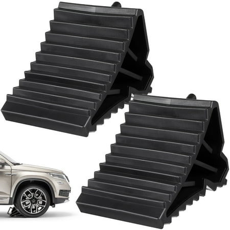 

2pcs Universal Black Car Styling Plastic Stop Control Tire Triangle Pad Anti Silp Tools for Car Truck