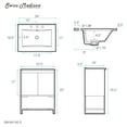 thumbnail image 2 of Marseille 24 in. Gray Oak Bathroom Vanity With White, 3-Hole Ceramic Sink Top, 2 of 8