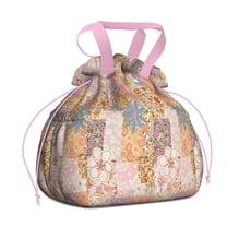 Pioneer Flower Drawstring Lunch Bag Women - Drawstring Lunch Bag Insulated for Work Office - Stain-Resistant Large Lunchbags for Women with Multi-Pockets