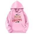 thumbnail image 4 of Staki Kids Hoodie with Christmas Graphic Print Long Sleeve Casual Fit Hooded Sweatshirt for Girls Holiday Hoodies for Girl(Pink,8-10 Years), 4 of 7