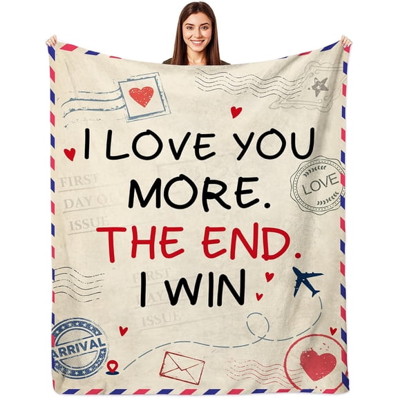 Anniversary Wedding for Couple, Gifts for Her or Him, Romantic I Love You Gifts Flannel Throw Blankets, Wedding Gifts for Couple Wife Husband, philatelic Blanket 60"" x50