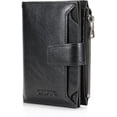 thumbnail image 1 of CHANPINCL Cartera con Zíper de Cuero Genuino para Hombre con Hebilla – Tarjetero de Gran Capacidad con Bloqueo RFID y Bolsillo para Monedas (Cuero Curtido Vegetal Negro), 1 of 6