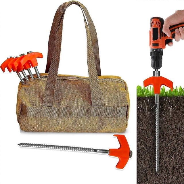 Hexagonal Luminous Nail Screw In Tent Stakes Ground Anchors Screw In