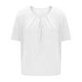 thumbnail image 6 of ClodeEU Women's Short Sleeve Round Neck T-Shirt,Trendy Casual Dressy Tee Summer Spring Tops White,Womens Plus L, 6 of 7