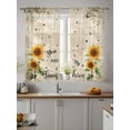 thumbnail image 4 of Sheer Curtains 2 Panels Set, Sunflower Bee You Are My Sunshine Vintage Background Window Sheer Curtains for Living Room/Bedroom, Light Filtering Rod Pocket Voile Drapes, 52" W x 72" L, 4 of 7