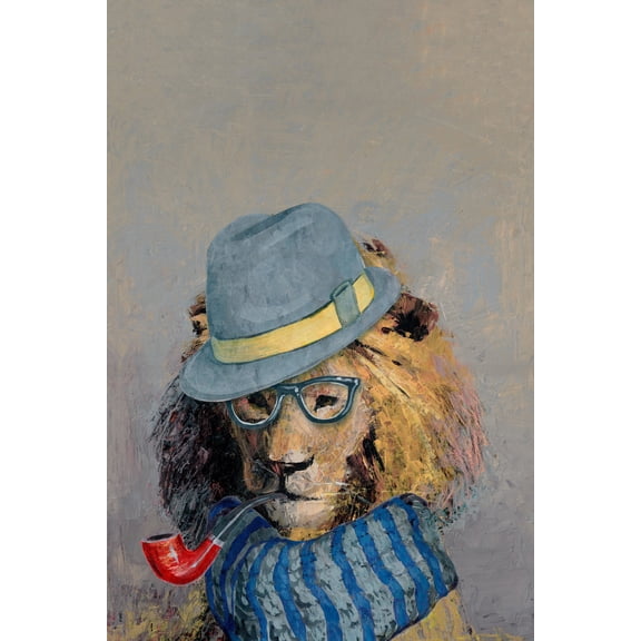 Marmont Hill Hipster Lion Canvas Wall Art