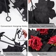 thumbnail image 3 of RECUTMS Artificial Black Garland Hanging Vine Artificial Floral Vines Fall Garland Hanging Flower Fake Rose Vines for Black Burgundy Wedding Halloween Decor (Red Rose), 3 of 8