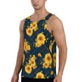 thumbnail image 2 of Logiee Blue Striped Sunflower A Print Men's Workout Tank Top,Quick Dry Workout Tank Top,Gym Muscle Tee,Fitness Bodybuilding Sleeveless T Shirt-Medium, 2 of 7