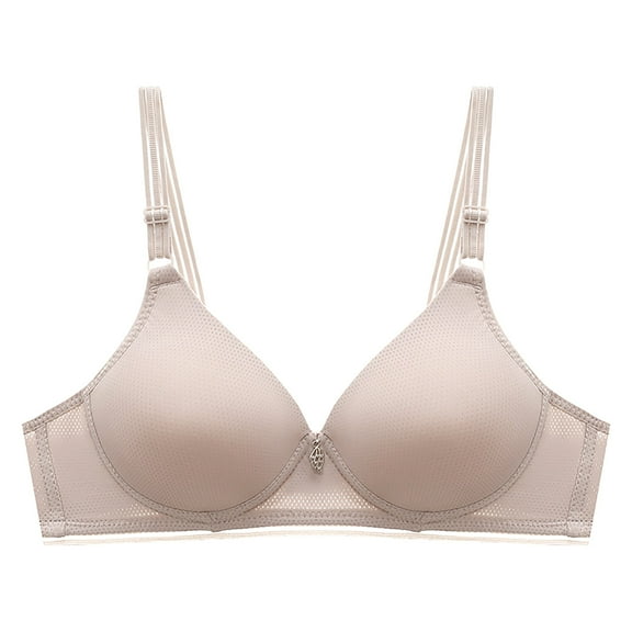 VONCOS Women Push-Up Bra- Solid Color Wirelfree Bras Underwear Gray Size L