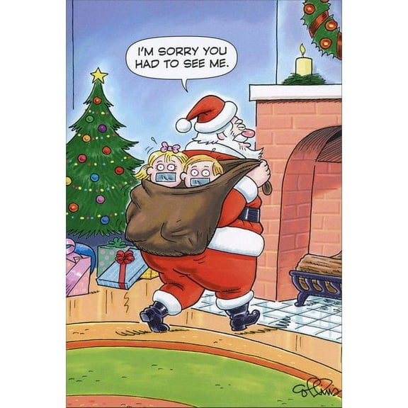 Nobleworks Santa Kidnap Funny / Humorous Christmas Card (1 card/1 envelope)