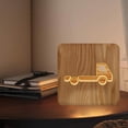 thumbnail image 4 of lionlar Creative Desk Light Wooden Push Button Switch LED USB Rechargeable Night Light Big truck, 4 of 9