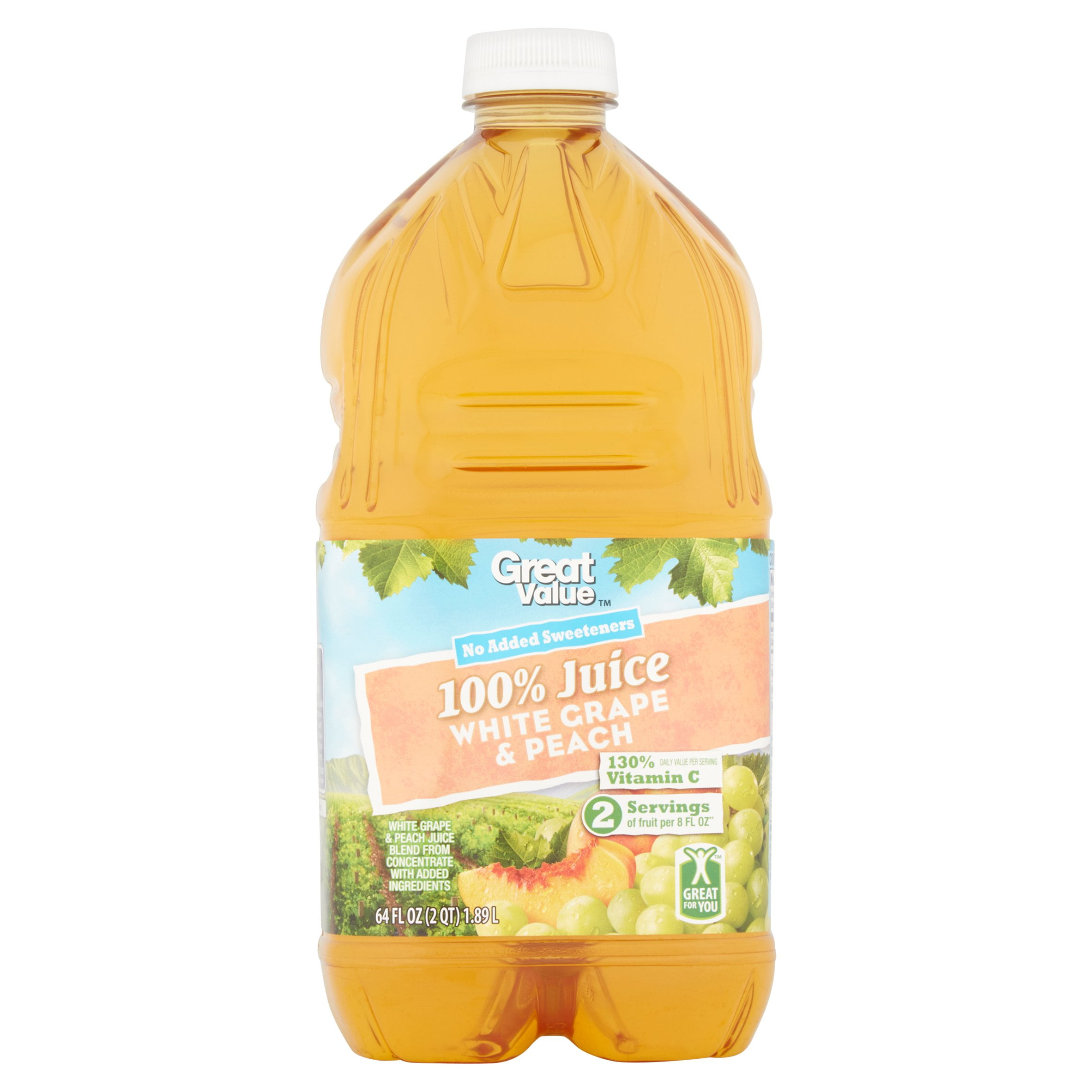 Great Value 100% Grape Peach Juice, 64 fl oz by Wal-Mart Stores, Inc.