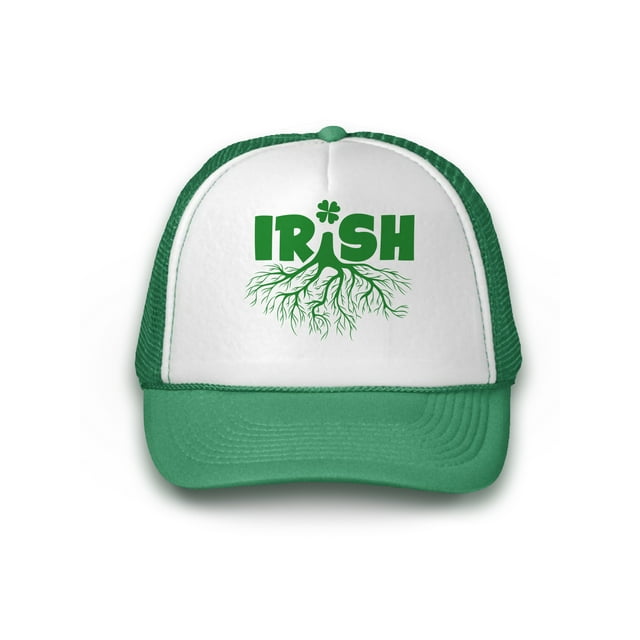 Awkward Styles Irish Roots St.Patrick's Gift for Him for Her Irish Clover St Patty's Party Trucker Hat Irish Dad Hat Irish Grandpa Gift Irish Family Gifts Ireland Heritage