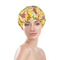 thumbnail image 3 of Kdxio Sea and Sand Print Shower Cap for Women,Elastic and Reusable,Double Waterproof Layers Bathing Hat, 3 of 9