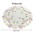 thumbnail image 5 of Elegant Round Lace Coasters Set of 4 Pink Flower Pattern Dish Mats 30cm Diameter Polyester Dining Accessories, 5 of 11
