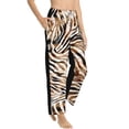 thumbnail image 2 of Daiia Watercolor Zebra Women's Sleep Pant with Pockets and Drawstring,Pajama Pants-Large, 2 of 9