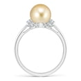 thumbnail image 2 of ANGARA Golden South Sea Cultured Pearl Collar Ring with Diamonds in 14K White Gold for Women | June Birthstone, Birthday, Anniversary, Jewelry Gift for Women | Pearl Ring, 2 of 9