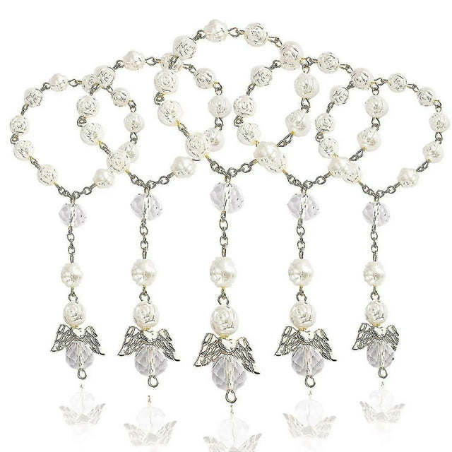 30 Pcs Baptism Rosary Acrylic Rosary Beads Mini Rosaries Angel For The First Communion Baptism Part-in Stock