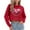 A50 Red, variant on Xdegoge Heart Long Sleeve Sweatshirts for Women Cropped Hoodie with Sequin Heart Print Valentine's Day Sweatshirt