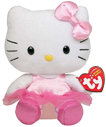 TY Beanie Baby 6" HELLO KITTY PURPLE GLASSES Plush Stuffed Animal Toy Heart Tags 