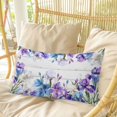 thumbnail image 4 of Spring Flowers Pillow Covers, Linen Long Throw Pillow Case, Watercolor Garden Florals Wooden Grain Holiday Pillow Protector Decorative Cushion Cover for Living Room/Bedroom 12" x 20", 4 of 8