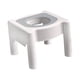 thumbnail image 3 of Taburete de inodoro en cuclillas para personas mayores, silla móvil para baño, panel liso con Techo blando de PU blanco, 3 of 9