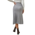 thumbnail image 3 of INSPIRE CHIC Womens Maternity Sweater Skirt Over the Belly Knit  Midi Pregnancy Pleated Skirts L Gray, 3 of 6