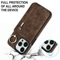thumbnail image 4 of Jiahe Cover For iPhone 14 Pro Max, Wallet Case with Card Slot Holder,RFID Blocking,Built-in 360°Rotating Ring Kickstand Zipper Retro Purse Shockproof Case Cover, brown, 4 of 8