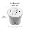 thumbnail image 4 of Desk Power Grommet USB C, PD Fast Charge Desktop Power Bar 2 Outlets 2 USB Ports (Total 30W) Recessed Flat Plug Extension Cord Mount into C, 4 of 7