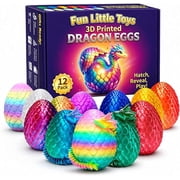 12 Pack 3D Printed Dragon Eggs  Articulated Fidget Dragons Inside Surprise Eggs, Flexible Poseable Toys for Sensory Play, Party Favors Classroom Prizes Collectible Desk Toys for Kids