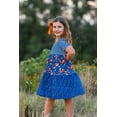 thumbnail image 6 of Millie Loves Lily Girls Navy Fox Printed Tiered Short Sleeve Dress Size (3T-12), 6 of 6