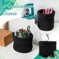 thumbnail image 5 of Round Black Woven Storage Basket 5.5×5.5×5.9inch Small Polyester Rope Storage Baskets Bins Cleaning Cloth Eye Glass Storage Organizer for Bedroom Nursery Livingroom Entryway for DIY, 5 of 9